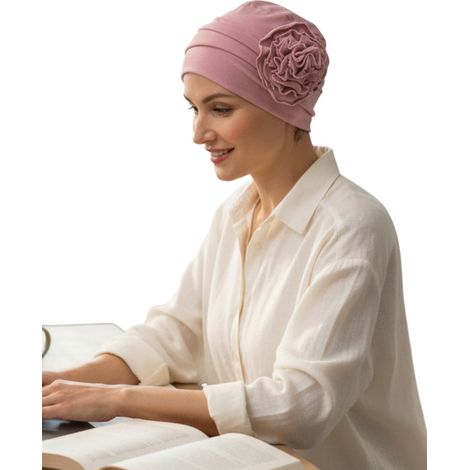 Damen-Baumwollturban Dalia, pastellrosa, stilvoll, elegant, bequem (1/5)