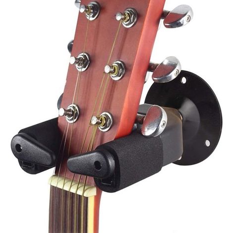 Support mural pour guitare - avec verrouillage de sécurité automatique - convient à toutes les guitares - support mural noir pour guitare (1/5)