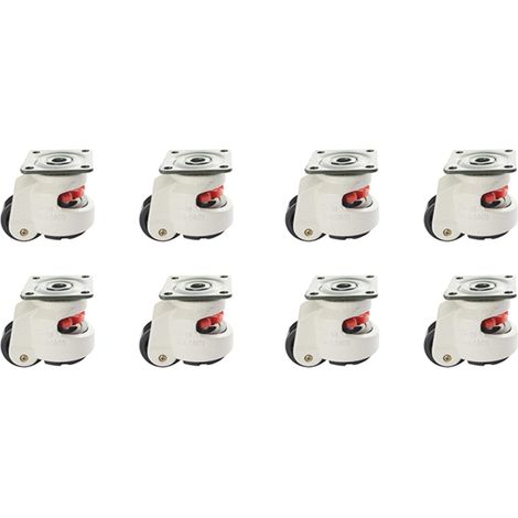 8X Pied En Caoutchouc 40F Pied de Réglage ÉQuipement Niveau Chariot Roulette 60Kg Capacité de Charge Meubles Nivellement Rouleau Maître Roue (1/5)