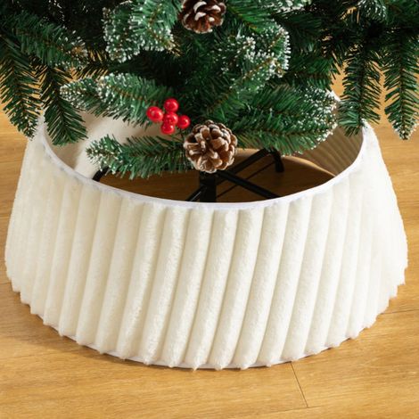 Jupe d'arbre de Noël, (557225cm) anneau d'arbre en peluche, anneau inférieur d'arbre de Noël rond, adapté à la décoration de fête de vacances (1/5)