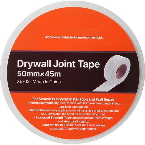 Mophorn Fugenband, 50 mm breit und 45 m lang, 36 Rollen, selbstklebendes Fiberglas-Reparaturband für Trockenbau, ideal für Spachtel- und Reparaturarbeiten