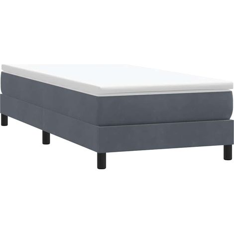 Boxspringbett ohne Matratze Dunkelgrau 90x210 cm Samt