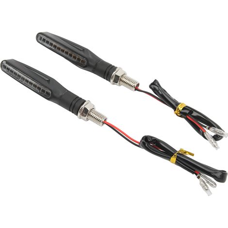 12V LED-Motorradblinker, Schwarz, Universal-Blinker für Straßenmotorräder, Sportmotorräder, Chopper und Offroad-Motorräder – 2er-Pack, leistungsstarke Beleuchtung (1/5)
