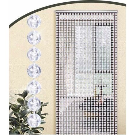 Rideau de porte en perles transparentes 80 x 180 cm