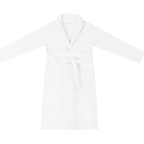 Robe de bain sans capuche Blanc m Flanelle (1/5)
