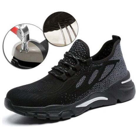 Chaussures de Sécurité Pour Hommes,Chaussures de Travail Légères Pour Femmes Chaussures de travail EU 46 Respirantes Anti Ecrasement (1/4)