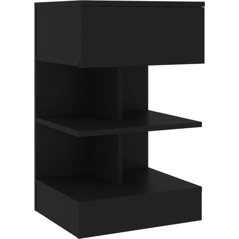 Bedside Cabinet Black 40x35x65 cm Engineered Wood vidaXL