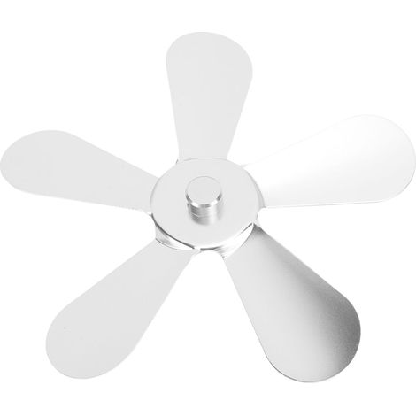 Pale per ventilatore da stufa, 5 pale, lega di alluminio, migliora la circolazione dell'aria calda, ampia compatibilità, facile installazione sul camino (argento) (1/4)