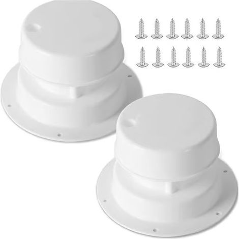Lot de 2 kits de couvercles de ventilation de toit pour camping-car/caravane (blanc). (1/5)