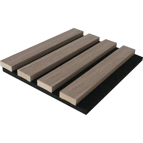 Panneau mural acoustique - Finition bois naturel foncé - Pack de 3,12 m² - Lot de 2 pièces - PENCIA (1/3)