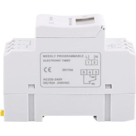 AC 220V Weekly/Daily Timer, Rail Mount, Electrical Panel -POU HB17485 (1/4)