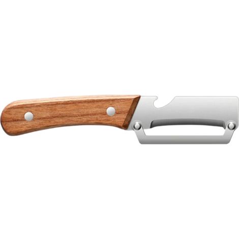Éplucheur en acier inoxydable avec manche en bois, pour éplucher et trancher les fruits et légumes, durable. (1/5)