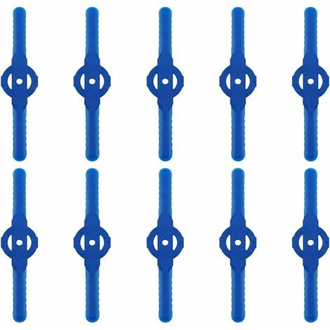 Lame de coupe-bordure en plastique, 10 lames de coupe en plastique remplacent l'ensemble d'outils de coupe-herbe sans fil, lames de rechange en plastique pour tondeuse à gazon（Bleu）