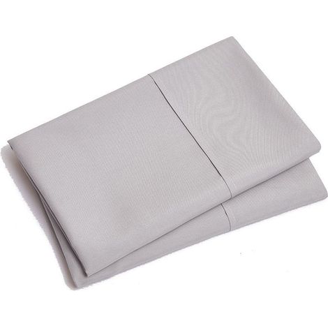 Taie d'oreiller en microfibre, uni, tissu brossé épais, fermeture enveloppe, quatre saisons (1/4)