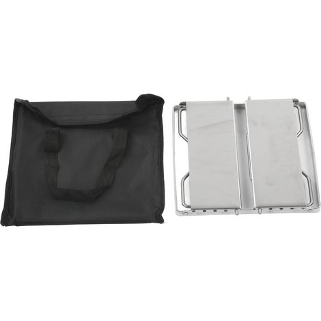 Mini barbecue pliable en acier inoxydable avec grille de camping et pare-vent pour jardin (1/5)