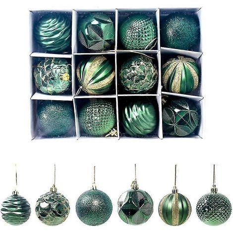 12 Stück 5,5 cm große, unzerbrechliche Kunststoff-Weihnachtskugeln als Dekoration für Weihnachtsbaum, Partydekoration und Anhänger (silber) (1/5)