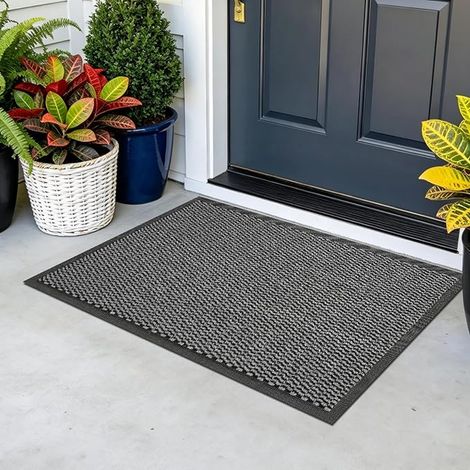 Paillasson Exterieur Entree, Attrape-Poussière, 40x60cm-Gris (1/4)