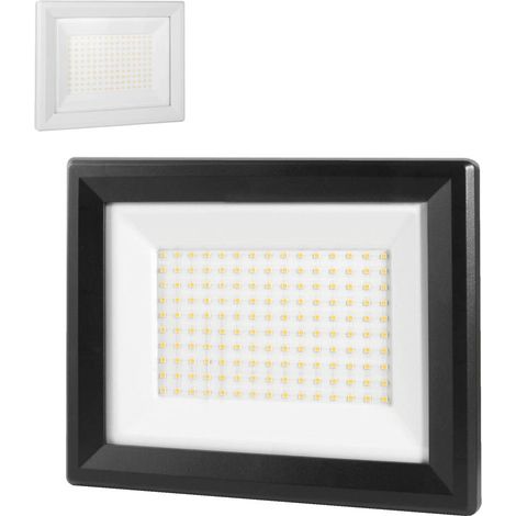 Projecteur LED Noir 100W, 11000 lumens, IP65, 4000K Blanc-neutre, connecteur rapide, fixation orientable 3D - Tibelec (1/5)