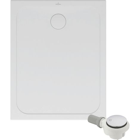 Receveur de douche antidérapant 120 x 90 VILLEROY ET BOCH Lifetime Plus Cerasoft céramique blanc + Bonde chromé (1/5)