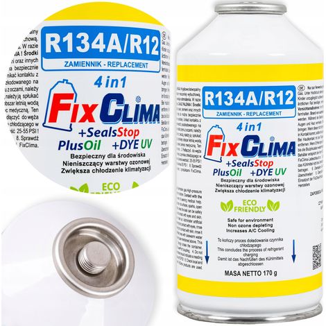 Recharge de gaz pour climatisation automobile R134a 4 en 1 (1/5)