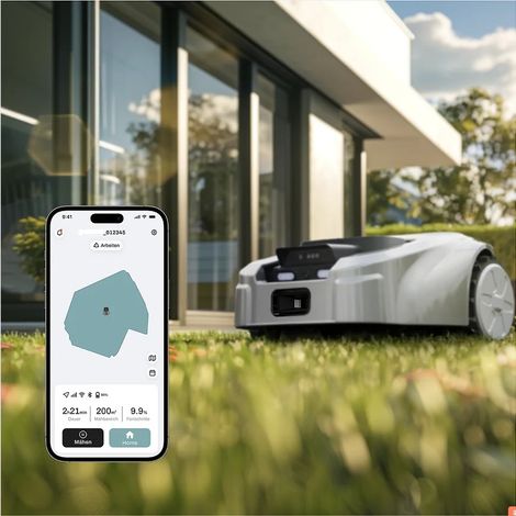 Tondeuse robotisée ISWARD RTK+AI Vision, 2500 m², GPS anti-vol, coupe par zones, recharge auto, alerte d'erreur, contrôle multi-intelligent (4G/WiFi/Bluetooth). Cadeau : 4 disques de coupe (12 lames). (1/5)