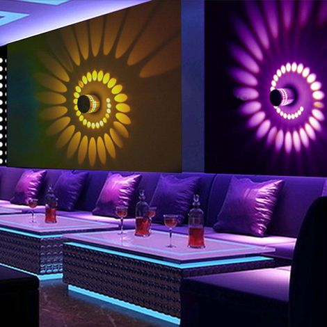 3W RGB LED-Wandstrahler mit Spiralform und Fernbedienung für KTV, Bar und Restaurantdekoration (1/5)