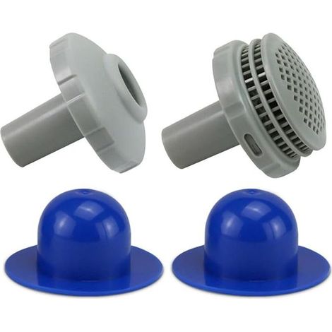 Kits de connecteurs de jet d'eau pour piscine 25022E, adaptés à Intex, avec crépine, buse et bouchon avec raccords de 1.25 pouces, bleu (1/5)