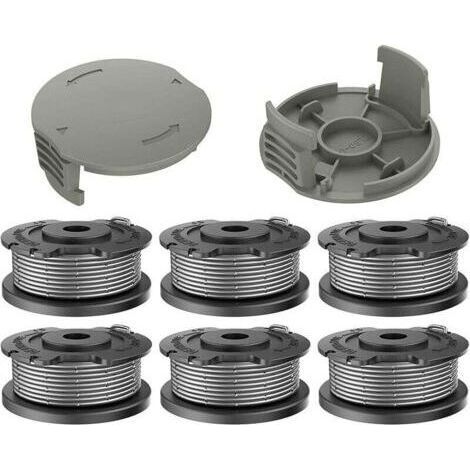 Lot de 6 Coupe Bordure Bobine de Rechange en Nylon F016800569 Compatible avec Bosch EasyGrassCut 18 23 26 SL (6 Bobines de Fil, 2 Couvercles de Bobine) (1/5)