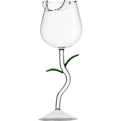 Verre à vin en forme de rose, en verre borosilicate de haute qualité, idéal pour les cocktails et les fêtes. (1/4)