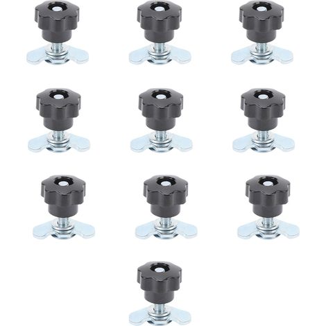 Raccords de goujon fileté pour voie en L, couleur argent, Double cosse M8 pour camionnette, 40mm/1,57 pouces, 10 pièces