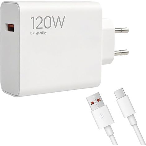 Chargeur USB C 120 W pour Xiaomi 15 Ultra/13 12 11/14 Pro Red-mi K60 Pro / K70 / K80 Pro / K80, Chargeur Rapide avec câble USB Type-C 6 A 2 m, Bloc d'alimentation pour Xiaomi 120 W Turbo Charge (1/5)