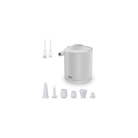Gonfleur Électrique Rechargeable, Pompe à air Portable avec Lumière LED, Gonfleur/Dégonfleur avec 5 Buses pour Matelas Gonflable, Piscine, Bouée, Bateau Pneumatique, Anneau de Natation