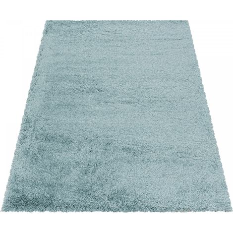 Ayyildiz Tapis à poils longs Shaggy - Ultra doux et moelleux - Chambre à coucher - bleu - 60x110 cm (1/5)
