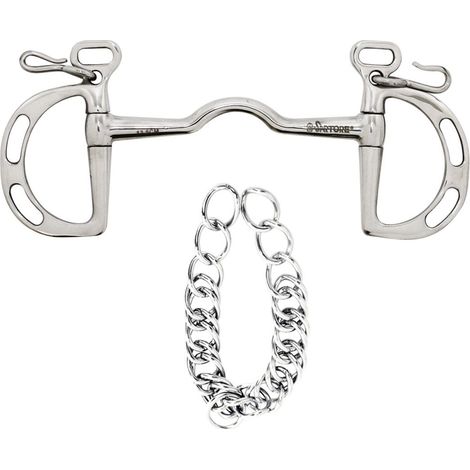 12,5 cm: Morso spagnolo a collo d'oca in acciaio inox pieno con barbozzale 14 mm