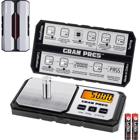 Balance numérique de poche 500 g x 0,01 g de précision, petite balance portable de haute précision avec poids numérique en grammes et oz, pour bijoux, diamants, flèches, poudre et (1/5)