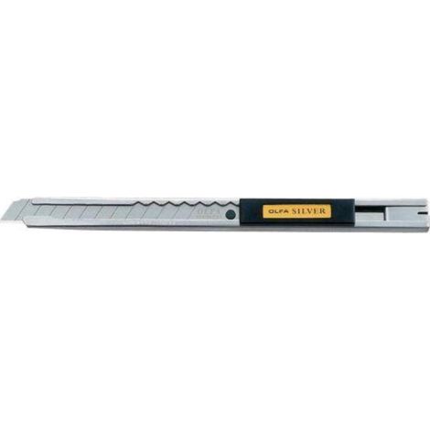 Cúter SVR-1 bloqueo automático mango acero inoxidable cuchilla 9 mm OLFA (1/4)