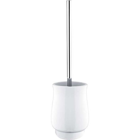 Nimco Lada - Stehende Toilettenbürste mit Halter, weiß/chrom 1094LA-26