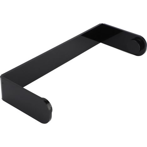 Porte-essuie-tout acrylique noir sous placard auto-collant, support rouleau & distributeur papier pour cuisine salle de bain (1/5)