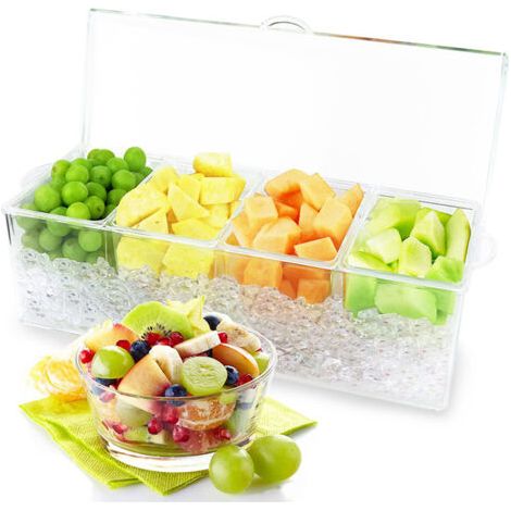 Étagère de rangement transparente à quatre compartiments pour condiments (1/5)