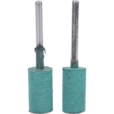 Ortviai Tête de polissage cylindrique en caoutchouc vert pour meuleuse – 100 pièces, tige 3 mm, diamètre 10 mm (1/5)