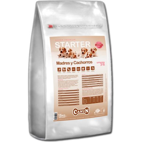 Alimento profesional Canun Starter de 15 kg para cachorros y perras lactantes.