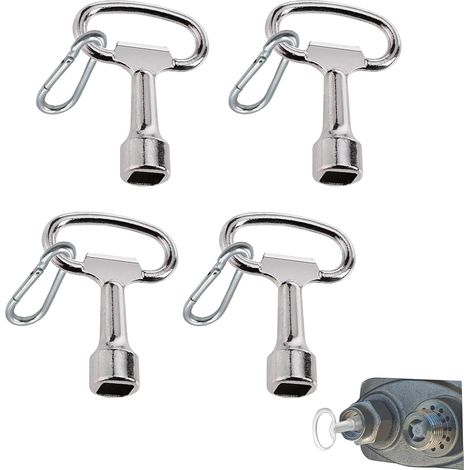 Clé Carrée Compteur 4 Pcs 4 Mousquetons Clé Universelle De Bâtiment Clé Évent Radiateurs pour Compteur D'eau (1/5)