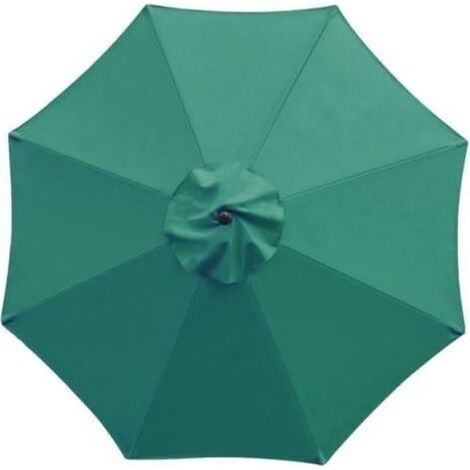 Toile de rechange à 8 baleines pour parasol de jardin, terrasse, cour, plage, piscine, marché (auvent uniquement),vert (1/4)