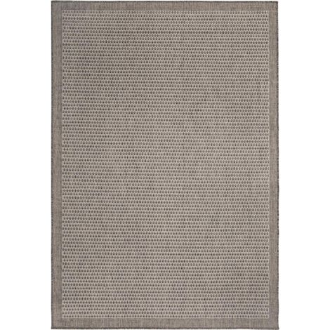 Tapis salon et chambre 120x170 marron rectangle tissé motif faux uni NOUCHY (1/3)