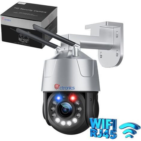 Ctronics Caméra Surveillance WiFi 5MP PTZ Extérieure – 30X Zoom Optique, Vision Nocturne Couleur 50m, Détection Humaine, Suivi Auto (1/5)