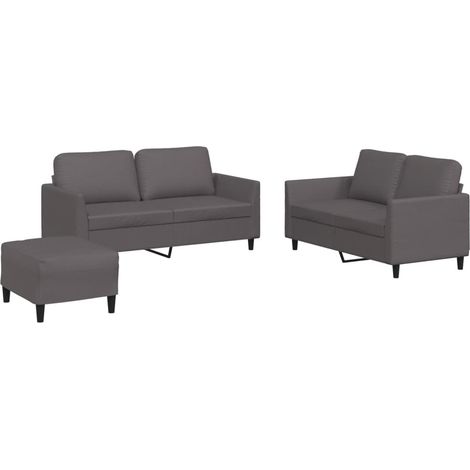 Maison Exclusive - Set di Divani 3 pz con Cuscini Grigio in Similpelle