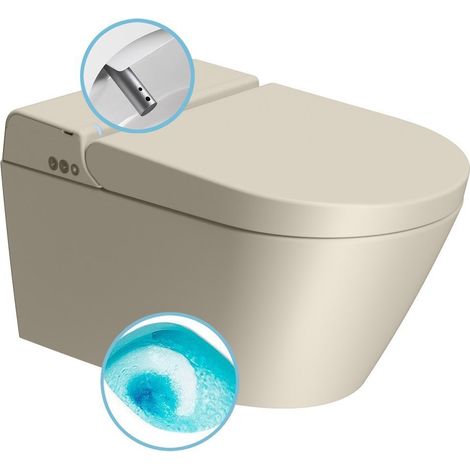 WC suspendu WCLEAN Swirlflush avec bidet électronique intégré, creta dual-mat (1/4)
