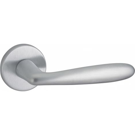 Maniglia di design Luxor, per porta, su rosetta tonda, cromo satinato - FROSIO BORTOLO