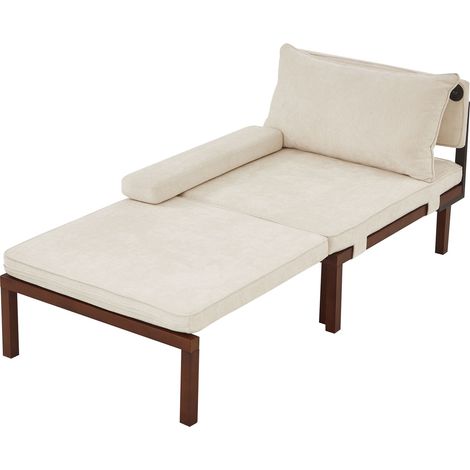 Canapé pliant 2-en-1 avec fonction couchage et ports USB/TypeC, fauteuil simple extensible avec coussin, lit d'appoint peu encombrant pour salon, chambre, bureau, balcon, loft, petit appartement - Bei (1/5)