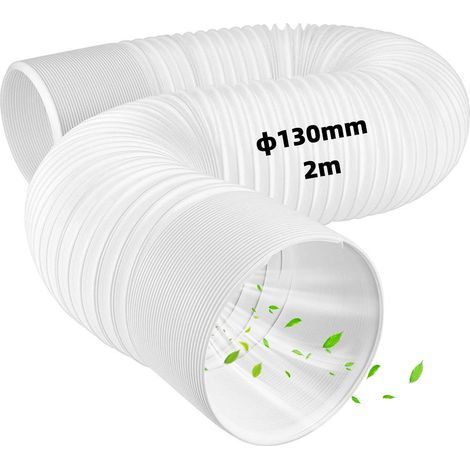 Tuyau Climatiseur Mobile, Tuyau Évacuation Climatiseur mobile Ø 130mm / 2m,Tuyau d'évacuation d'air Flexible, Tuyau d'échappement Mural pour climatisation Mobile (1/5)